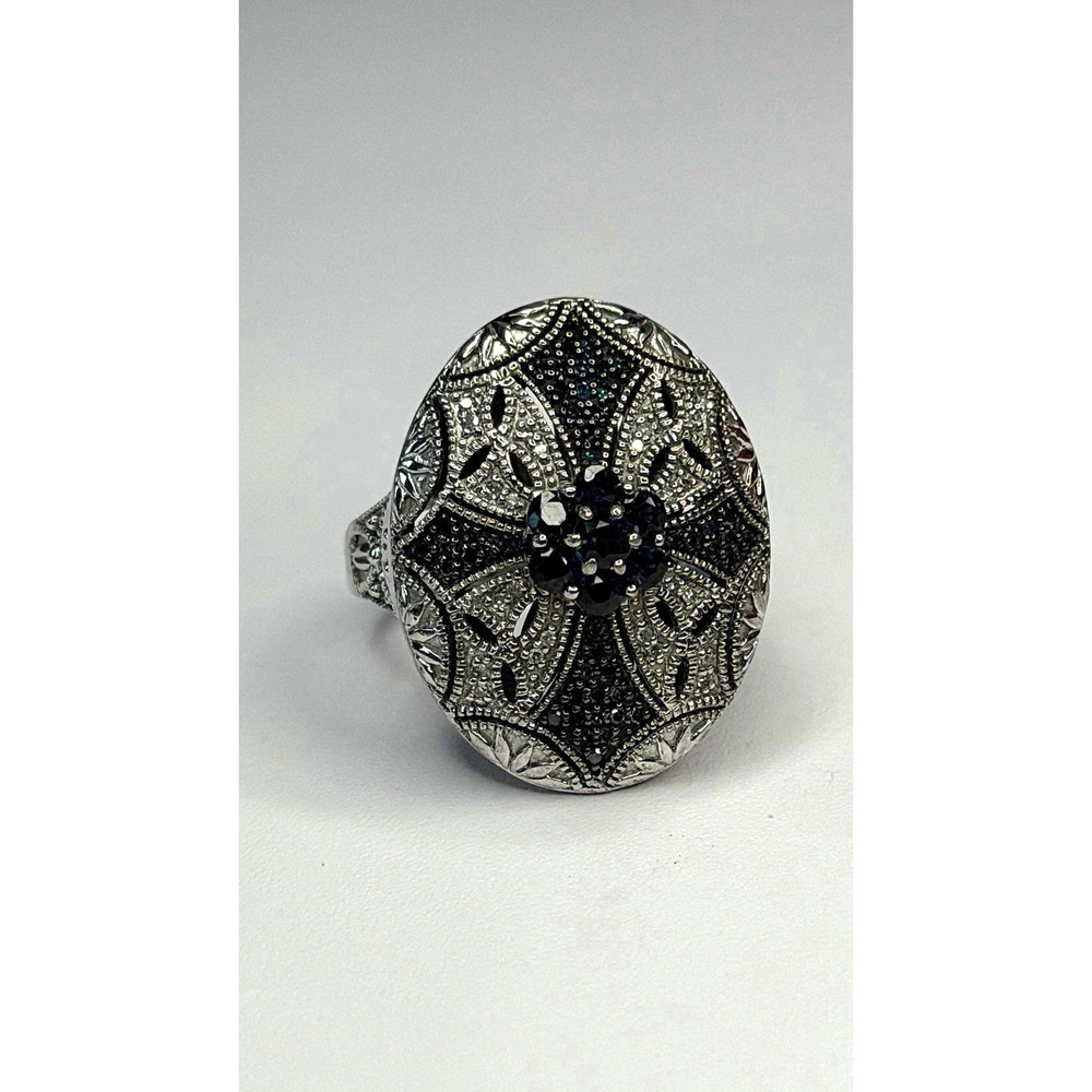 Elegant 925 Sterling Silver Spinel Stones Ring Size 8